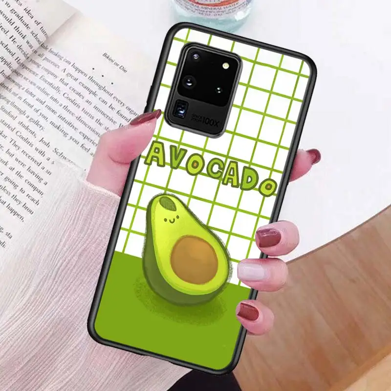 

Avocado cute for Samsung S20 FE Ultra Plus A91 A81 A71 A51 A41 A31 A21 A11 A72 A52 A12 Soft Black Phone Case