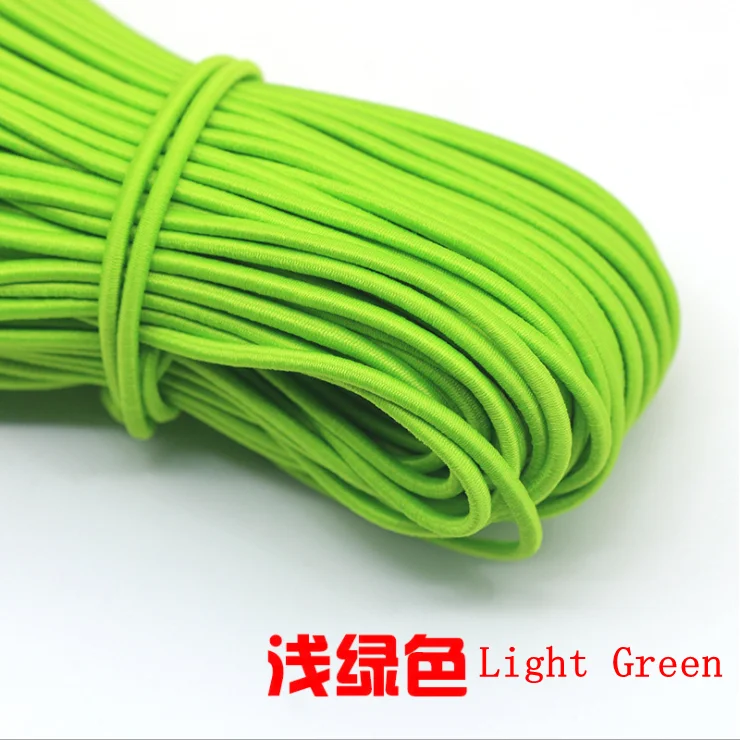 Light Green 10 м/лот, 24 цвета, высокое качество, 3 мм, цветная круглая эластичная повязка, резиновая эластичная веревка, ювелирные браслеты, веревка для улицы, веревка, E-2 - Цвет: Light Green