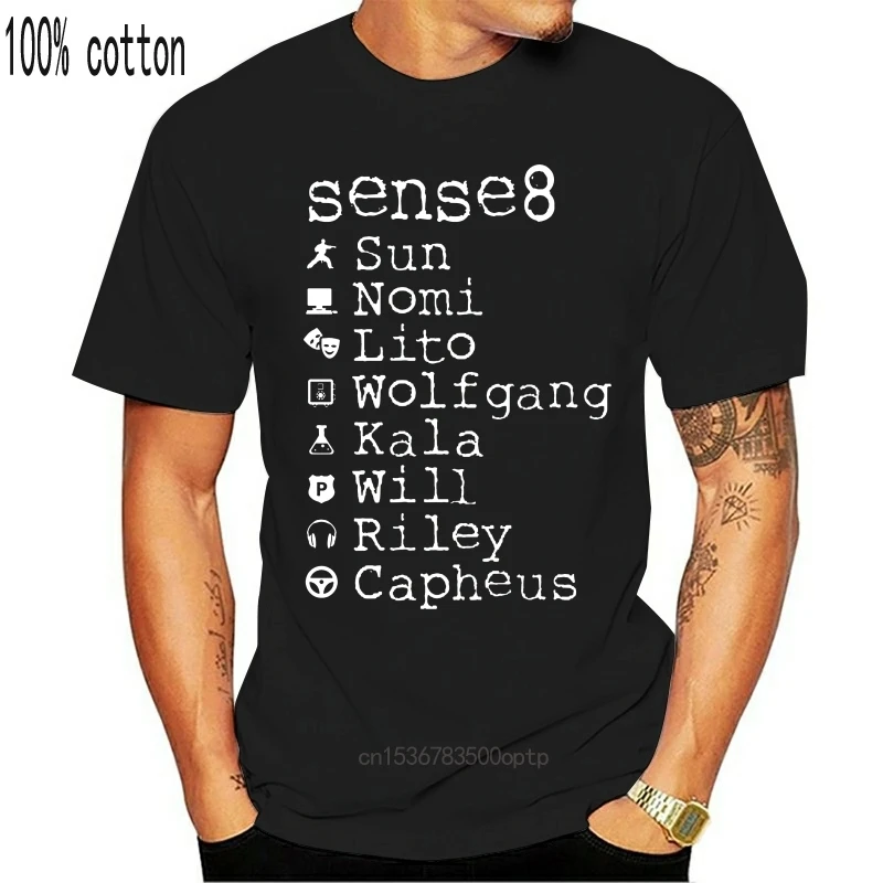 Смысле 8 ТВ Sense8 научной фантастики для мужчин футболка поп-стиле Свэг и 4XL 5XL 6XL