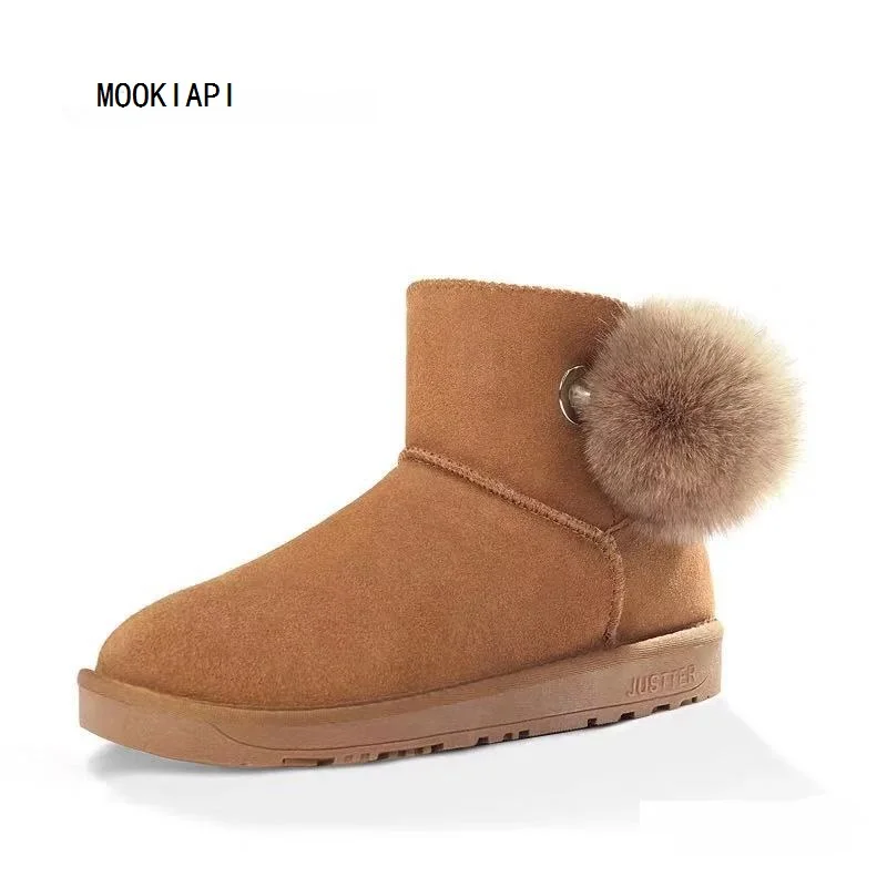 Новейшие высококачественные зимние ботинки в Китае 2019 г. Натуральная Воловья