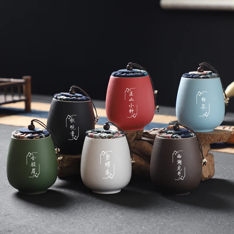 Tea Jar Ceramic Sealed Storage Box Tieguanyin Puɾr Holder Canister Caddies Teaware Accessories Container Caddy Crafts | Дом и сад