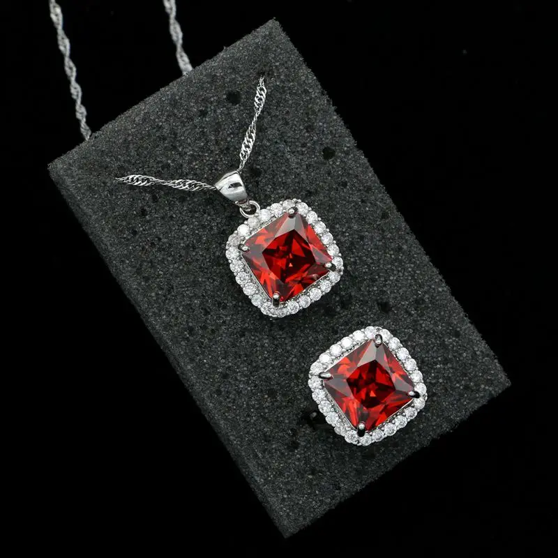 Комплект из колье и серёг серебра 925 пробы | Украшения аксессуары