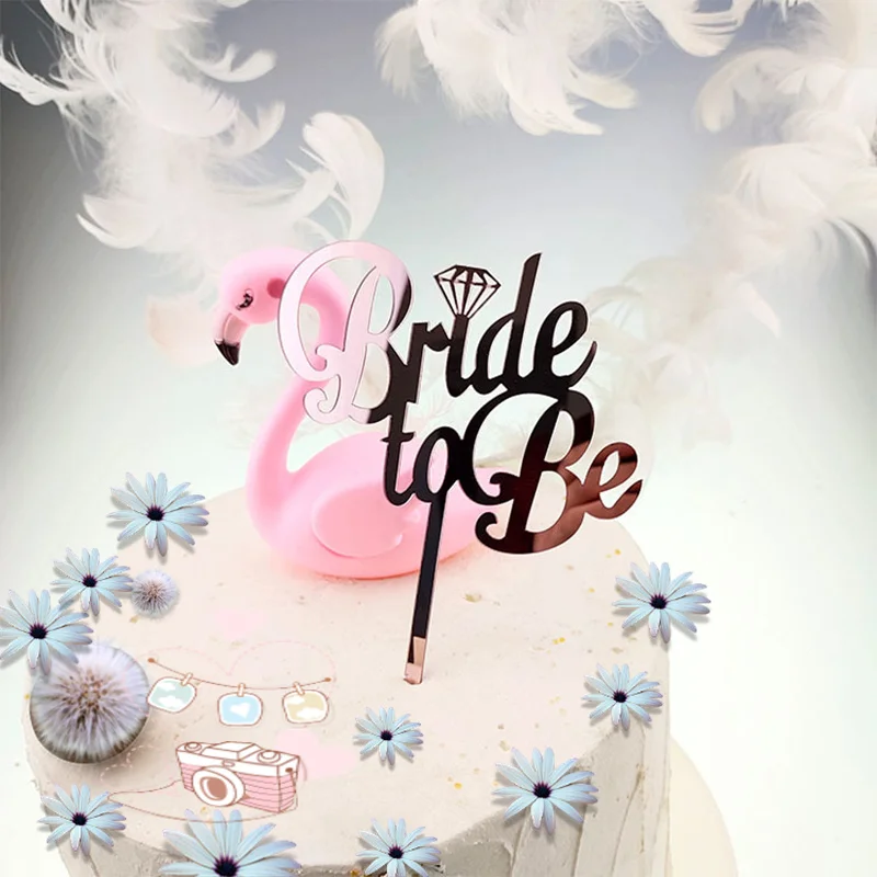 Ins Цветной с цветочным принтом надписью &quotBride To Be&quot торт Топпер золотистое