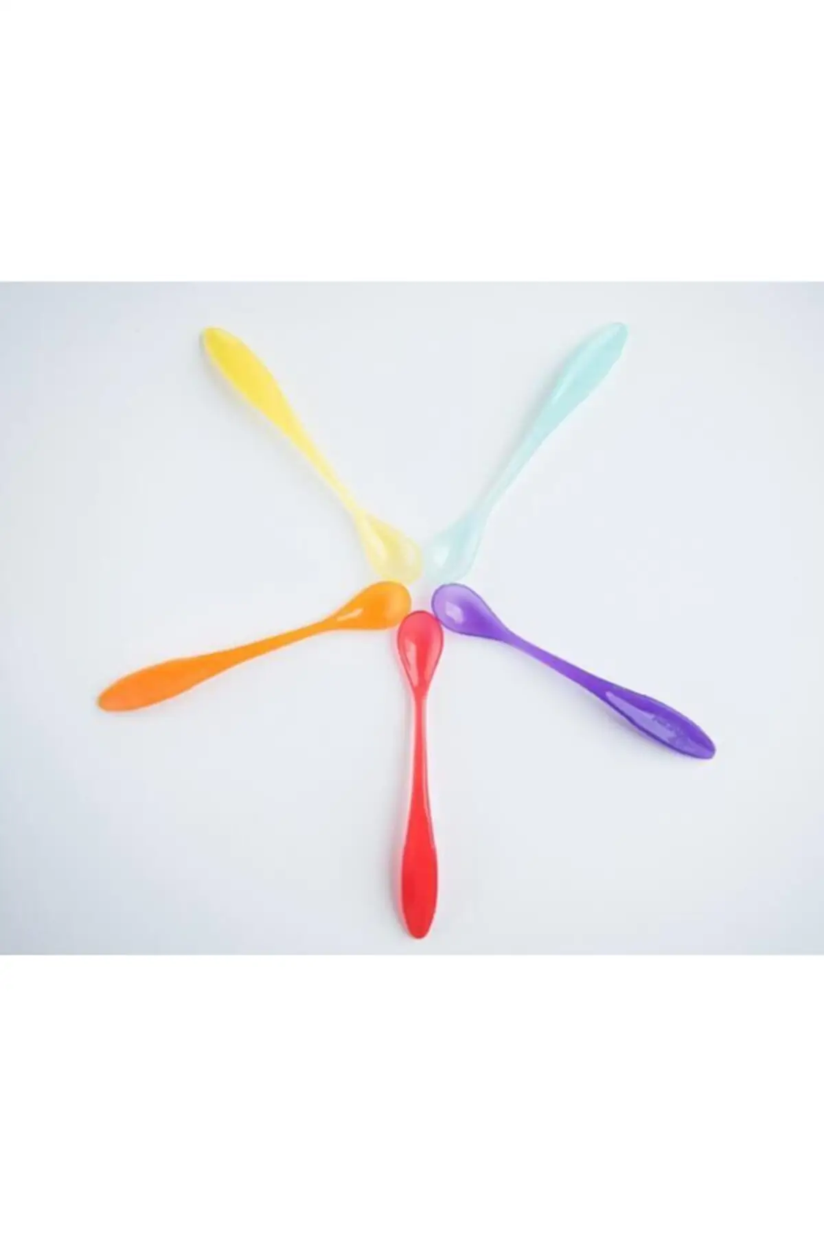 

Boys Girls Baby Long-Handled Feeding Spoon Mixed Color 5'li Mycey 6030