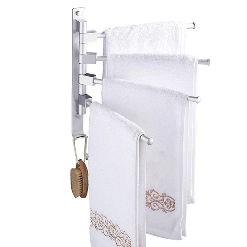 Не требующая ударов стойка для полотенец ванной комнаты может поворачиваться на
