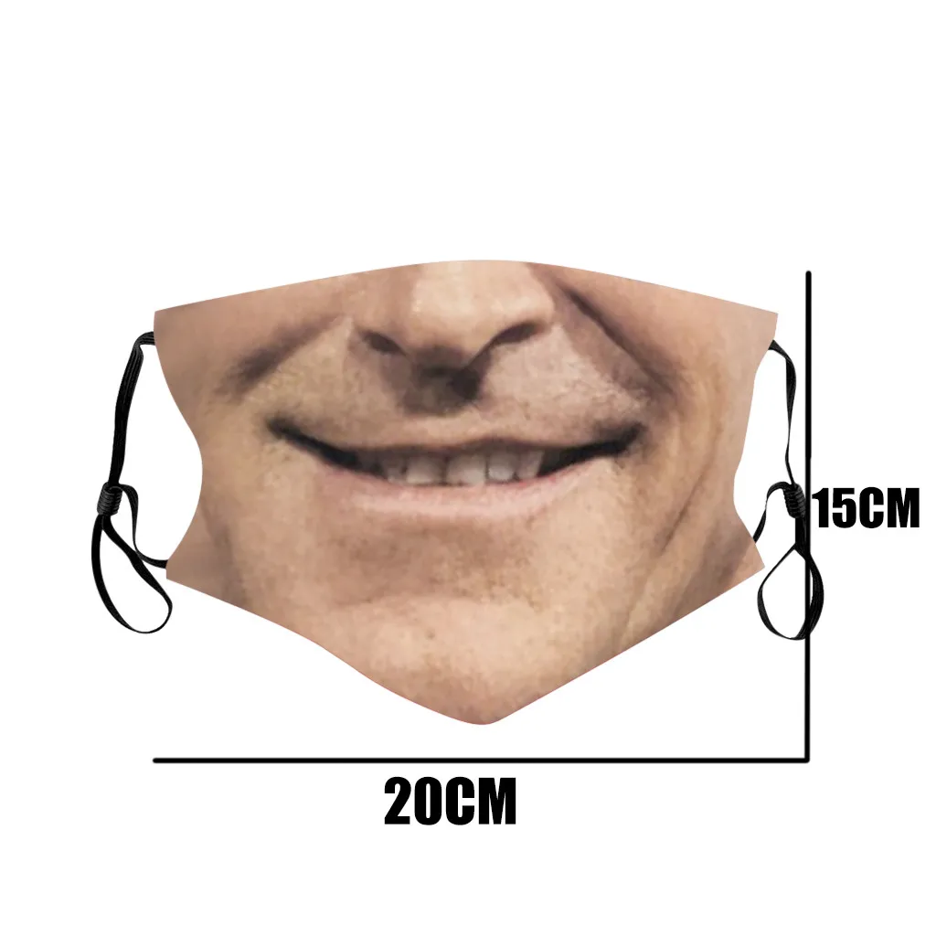 1 шт. унисекс забавной бородкой Печати Маски со ртом для лица с защитой от пыли