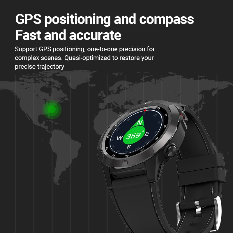 Смарт-часы Vorke VM2 GPS Bluetooth пульсометр звонки сообщения напоминания музыкальный
