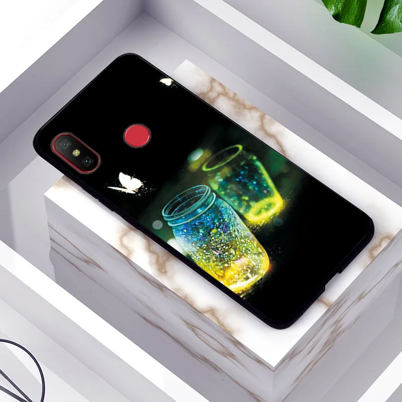 Красивый чехол для телефона с цветами для Xiaomi Redmi Note 5 6 7 Pro, чехол, черный ТПУ для Redmi Note 4X4, чехол для Redmi 6A 7A, задняя крышка - Цвет: TPUBLK608