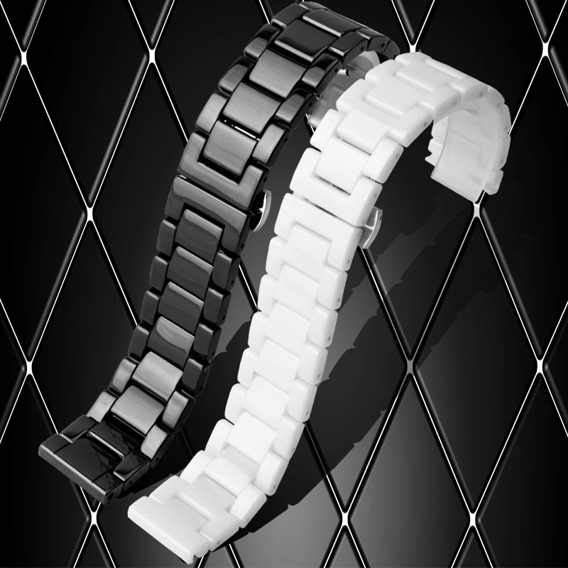 Ремешок для смарт часов Huawei B2 B3 B5 гладкий керамический браслет с жемчужинами 15 мм