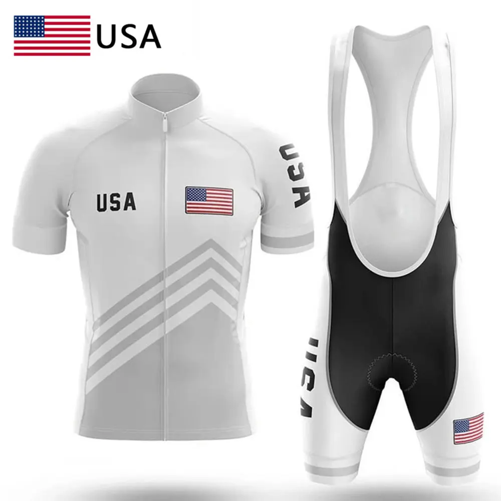 USA Bicycle Team Cycling Jersey Set 2022 Summer Maillot Ciclismo Men's Clothing Ropa De MTB Bike Uniform | Спорт и развлечения