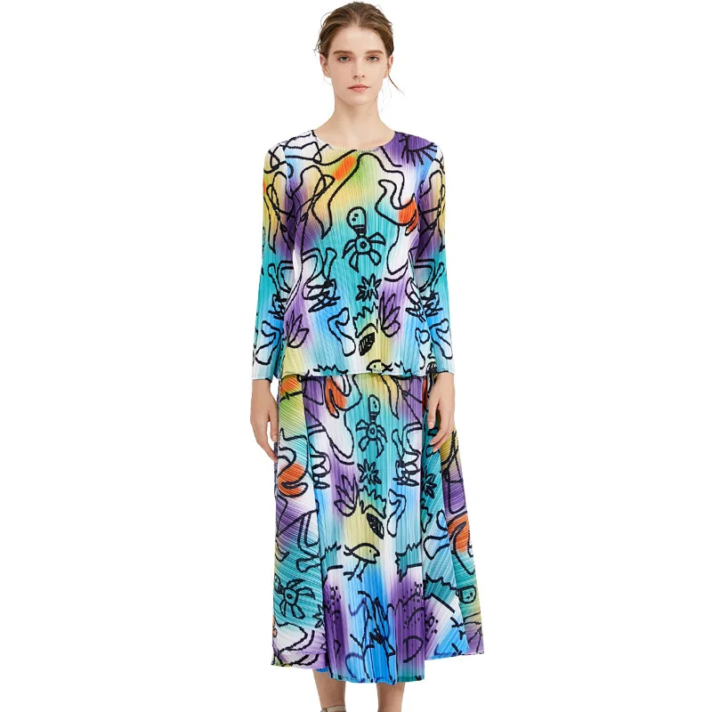 LANMREM 2020 новая весенняя женская модная футболка с круглым вырезом и длинными