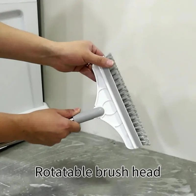 

2 In 1 Floor Brush Scrub Brush With Long Handle Bathroom Wiper With 120 Degree Rotatable Head Cleaning Tool Household