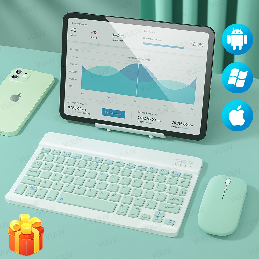 

For iPad Keyboard For iPad Air 3 4 7th 8th Generation Pro 11 12.9 Bluetooth Keyboard For Xiaomi Samsung Android Windows Tablet