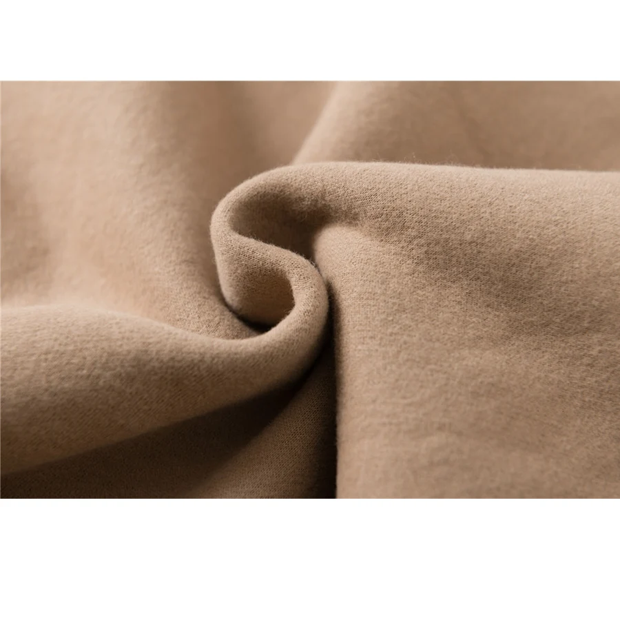 

AW21 french style khaki embroidery O neck sweater plush casual versatile loose unisex sweatshirt top