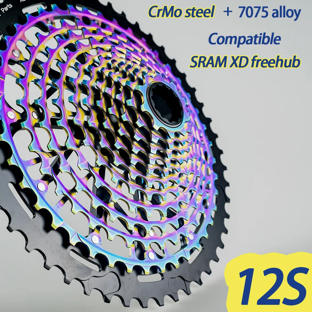 

Велосипедная кассета ZRACE ALPHA EX 12 s XD, 12 Скоростей, свободное колесо для горного велосипеда, 10-50T 10-52T - Rainbow, совместимая со ступицей SRAM XD, XX1 X01 GX ...