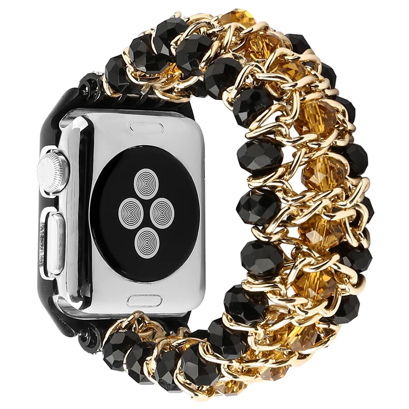 Ремешок с рамкой для Apple watch 44 мм серии 5 3 2 1 ручной работы из бисера эластичный браслет сменный ремешок на запястье 38 мм 42 мм