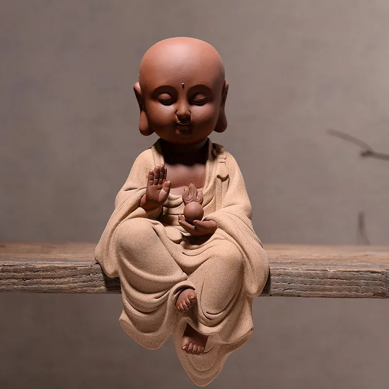 Zisha в китайском стиле с изображением Будды и Гуаньинь статуя ручная работа