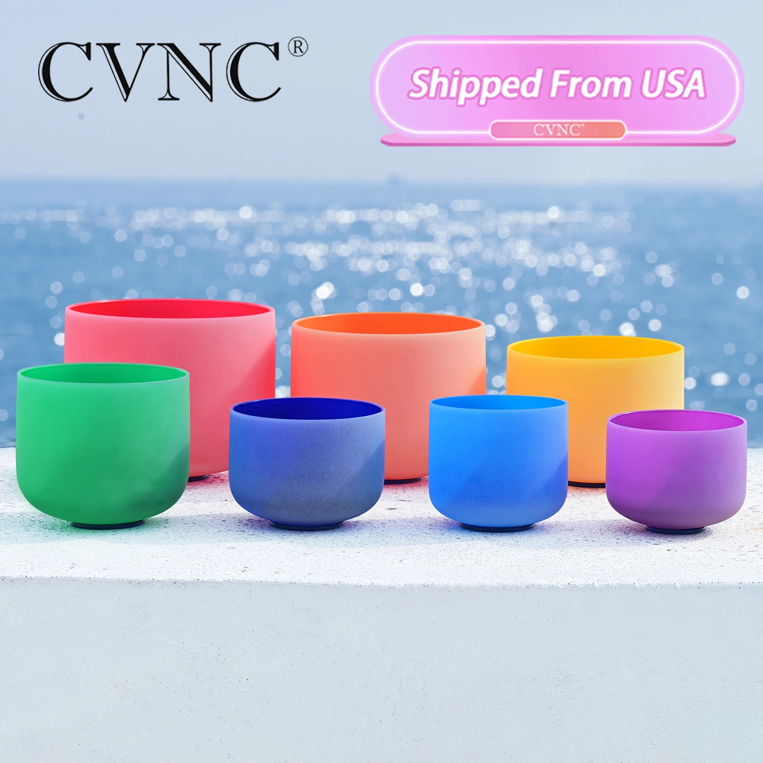 Чакра Note CVNC 6 12 дюймов набор из 7 шт. цветная матовая кварцевая Хрустальная Поющая