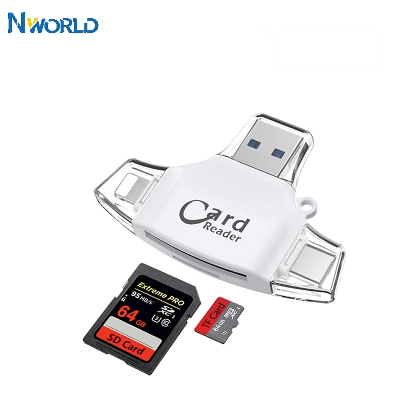 Nworld кардридер Micro Sd Usb sd карта адаптер для iPhone 8 7 PLUS 5 5S 6S 6 /Samsung/LG Android OTG телефонов |
