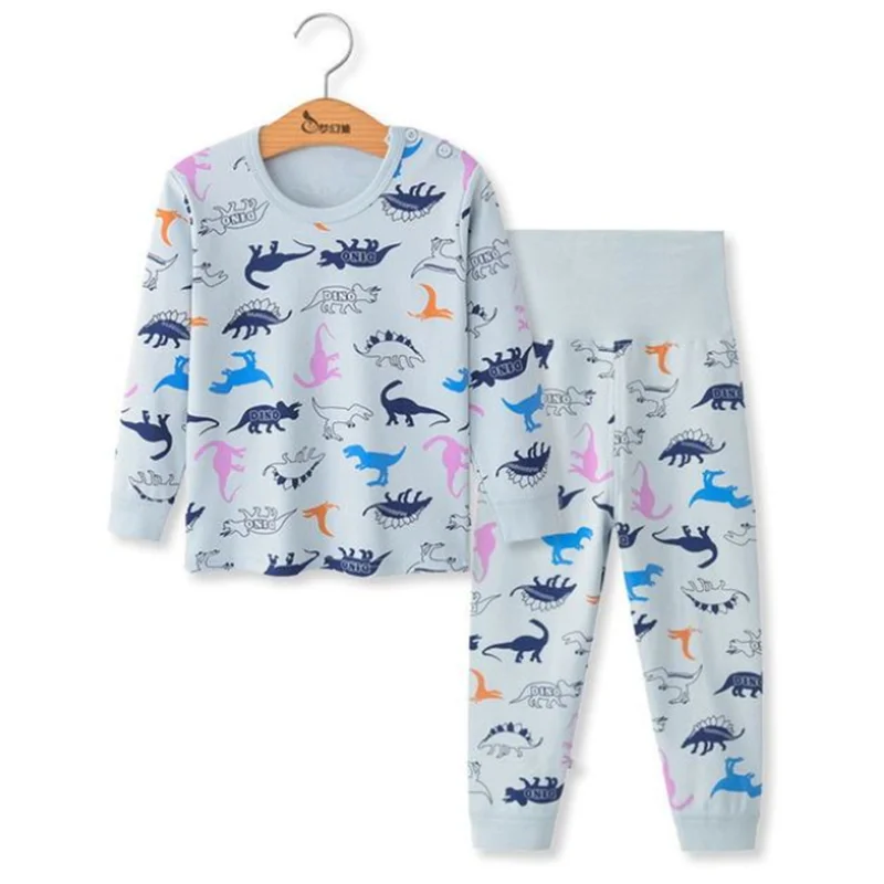 Jumping Meters Hot Selling Dinosaur Print Autumn Spring Boys Girls Sleepwear Cotton Long Sleeve Pyjamas Baby Night Clothes