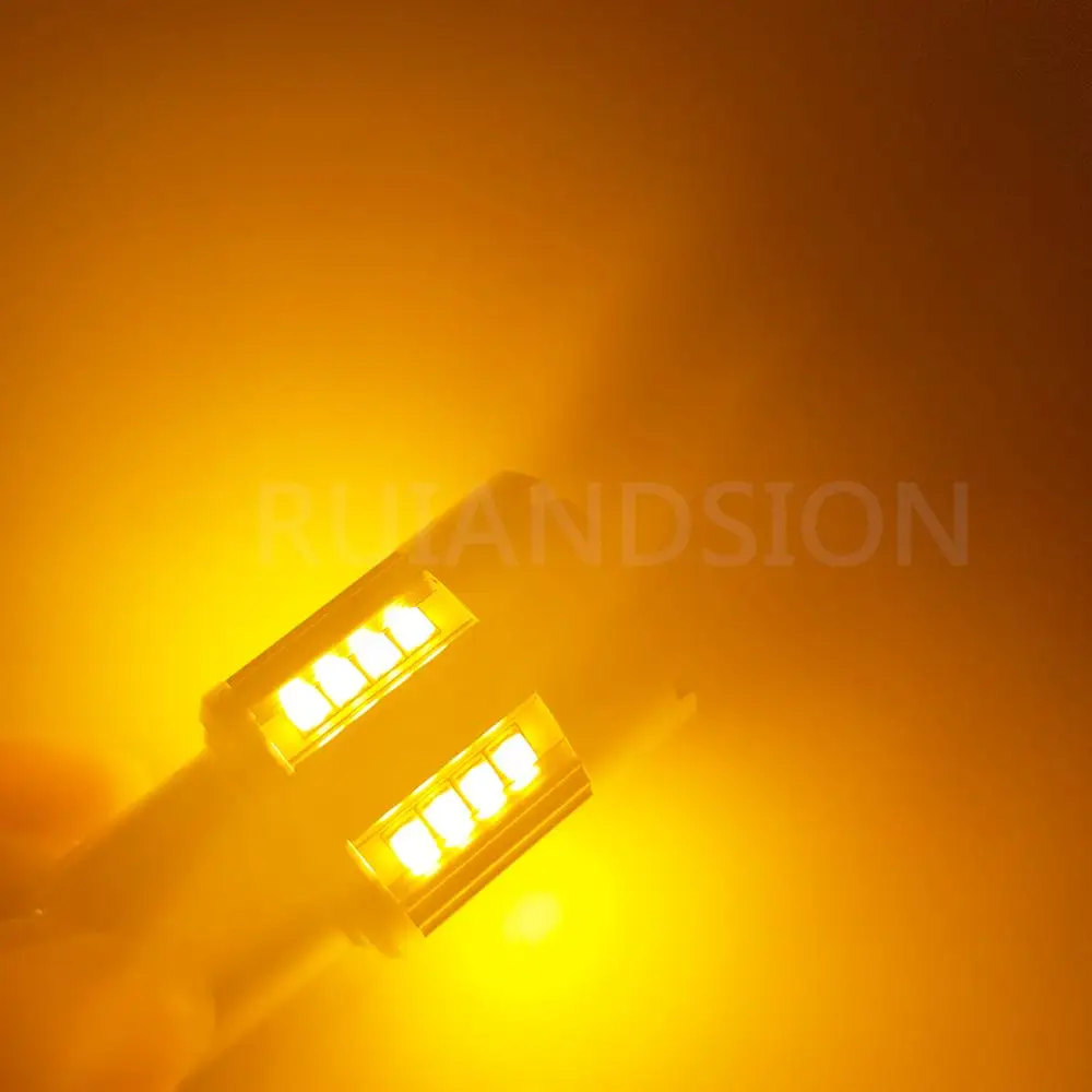 

2 pcs Canbus P21W 1156 BA15S 7440 T20 W21W W21/5W BAU15S PY21W Led Car Turn Signal Reverse Light No Error 12V Yellow 1200lm 22W