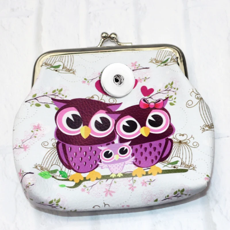 Единорог Сова Слон из искусственной кожи 18 мм Кнопка Ювелирная Монета Кошельки