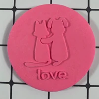 cat and dog love cookie stamp mould the wedding stereoscopic pattern deluxe stamp stamps stamper lovely cake moulds