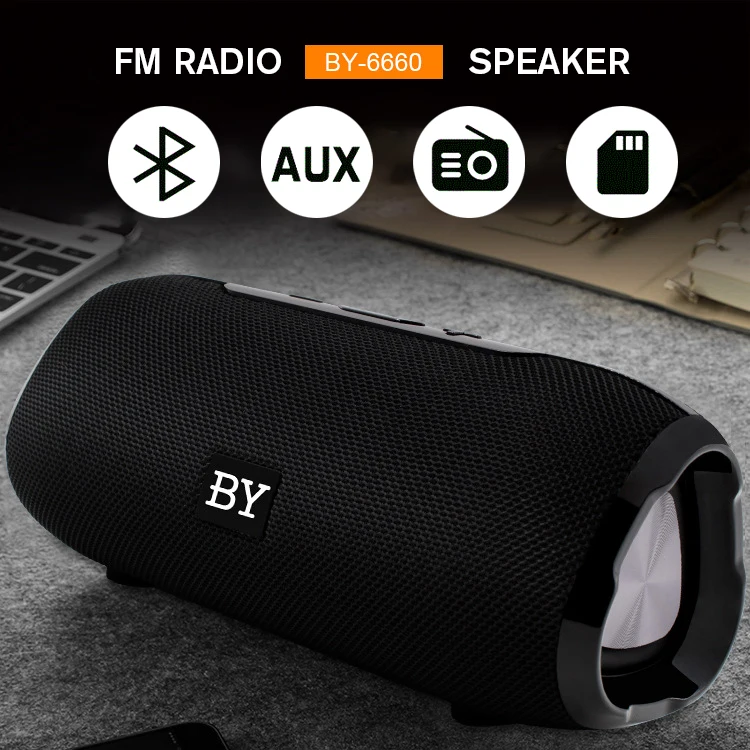 BY6660 Портативный беспроводной Bluetooth динамик сабвуфер громкоговоритель 10 Вт для