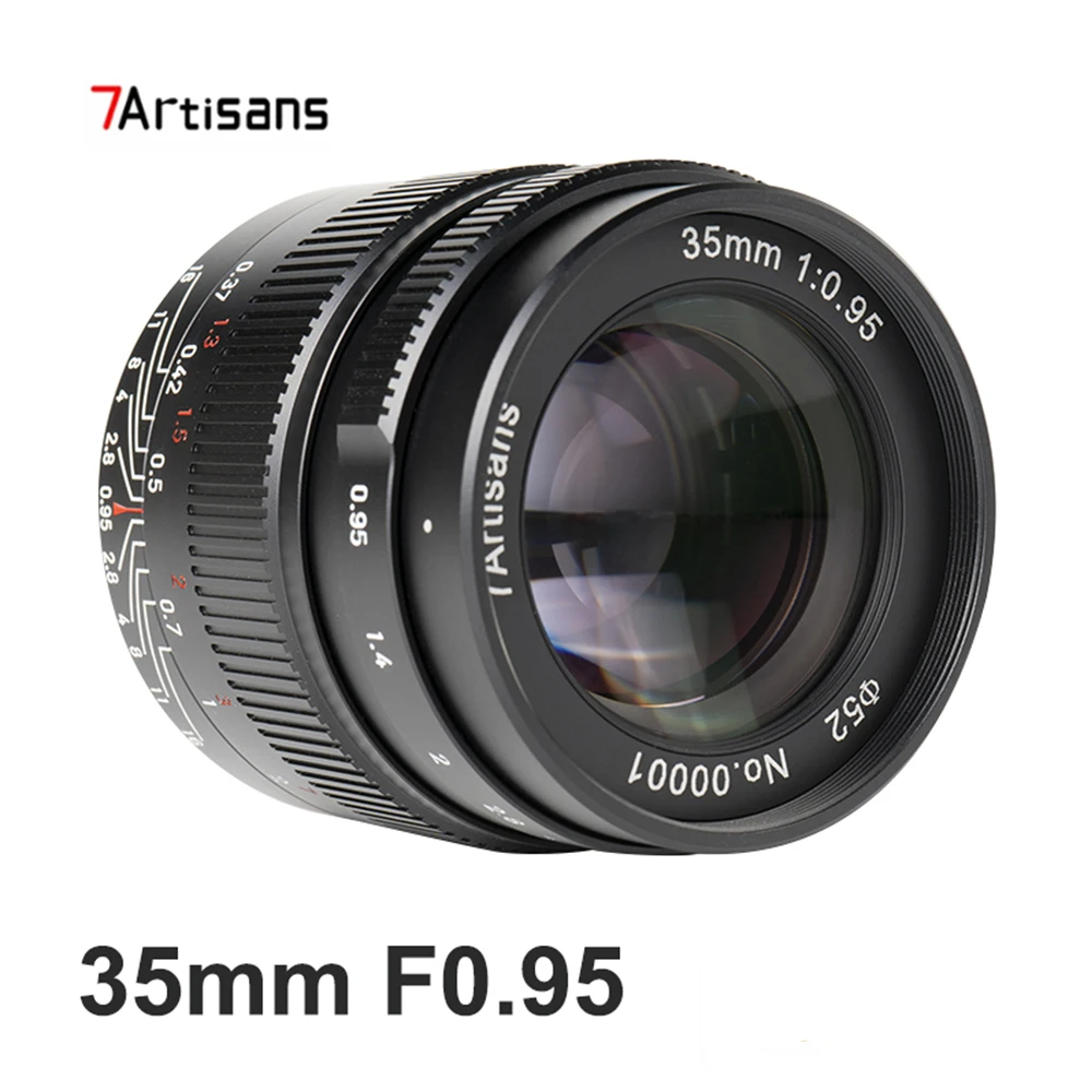 Объектив 7artisans 35 мм F0.95 объектив с ручным фокусом APS-C для Sony E mount Nikon Z Olympus M4/3 Fuji XF X