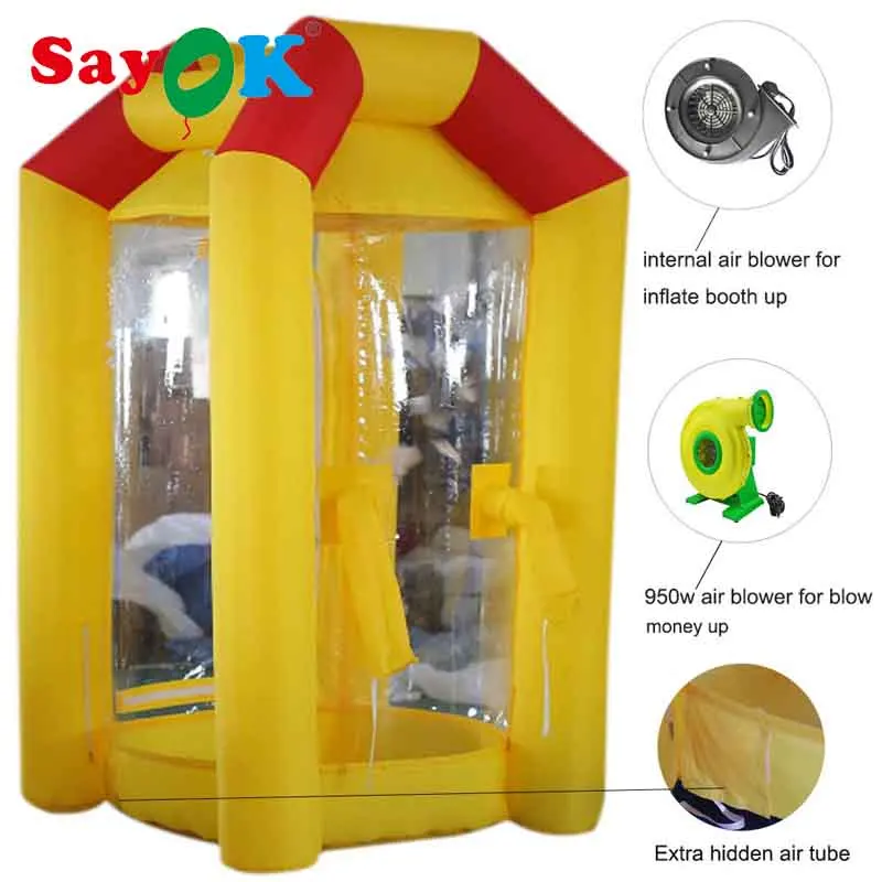 SAYOK надувная кассовая кубическая камера машина для захвата денег с