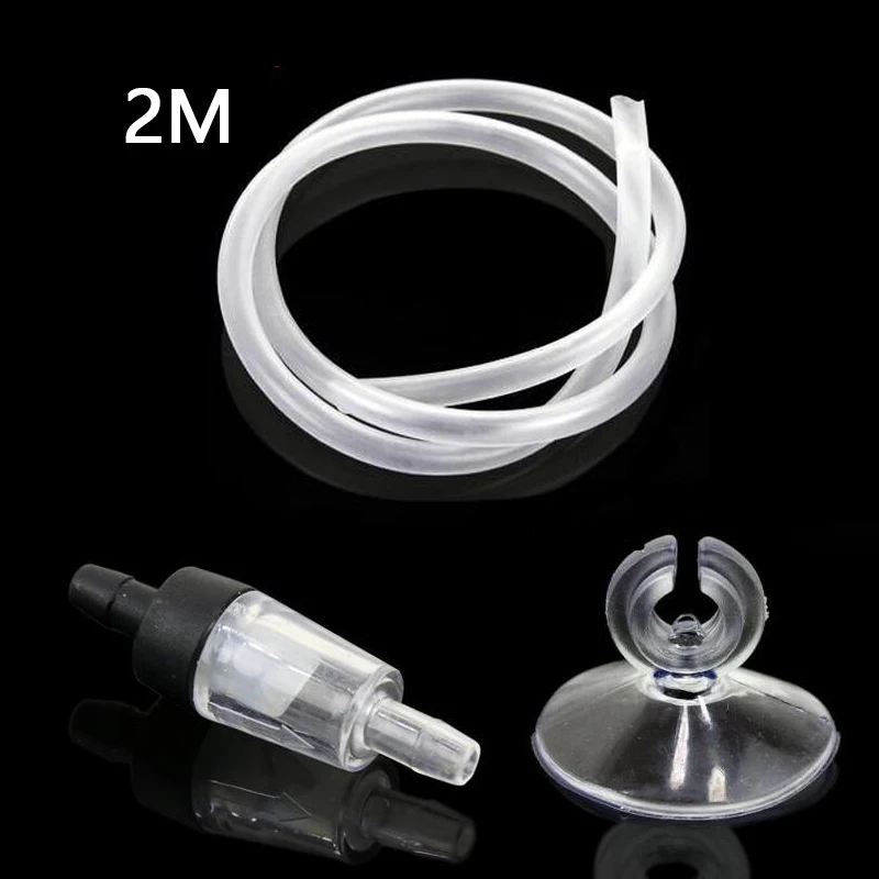 2M Pipe 1Hose 1valve Аквариумная воздушная пластина, нано пузырьковый камень, устройство для очистки воздуха, аэратор, головка насоса для аквариума, кислородные аксессуары - Цвет: 2M Pipe 1Hose 1valve