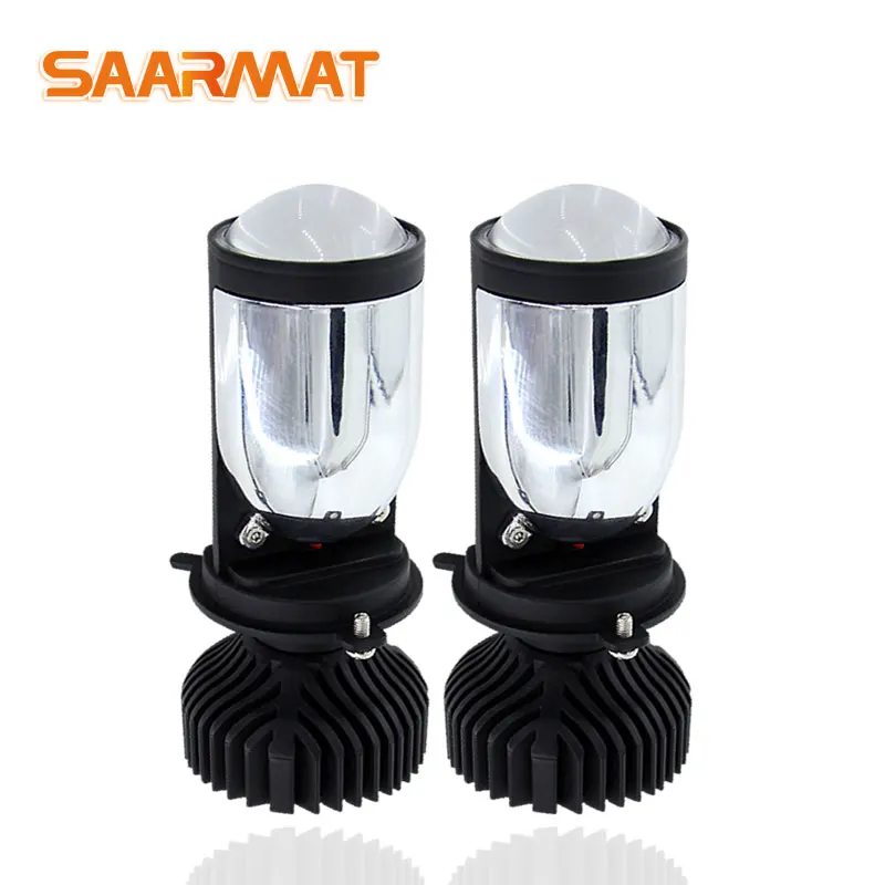 H4 светодиодный мини лампа с линзами для проектора комплект преобразования 9600LM
