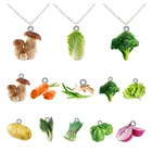 Ожерелье JOINBEAUTY на длинной цепочке, питательное ожерелье в форме овощей, лука, моркови, Ювелирное Украшение из эпоксидной смолы FGZ302