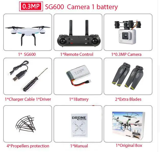 Kuulee SG600 Радиоуправляемый квадрокоптер Дрон wifi Live Transmission HD камера фиксированная высота радиоуправляемый самолет игрушки подарок - Цвет: 1
