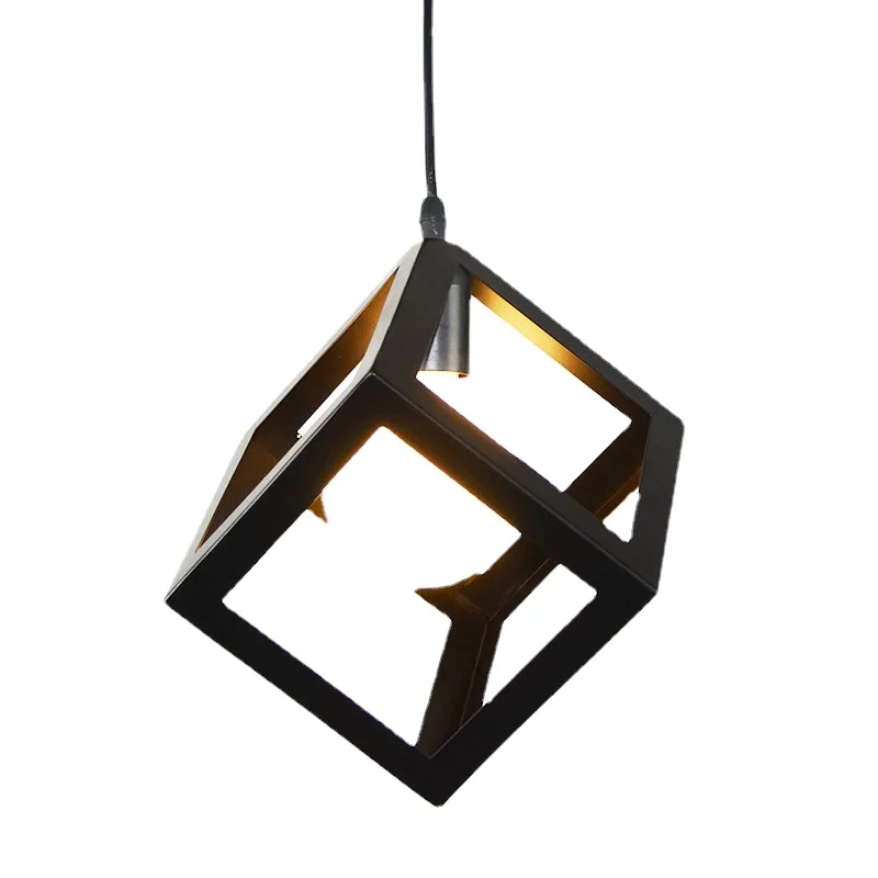 

Квадратные подвесные светильники в американском стиле, креативная лампа маленького размера для бара, гостиной, домашнее светодиодное осве...