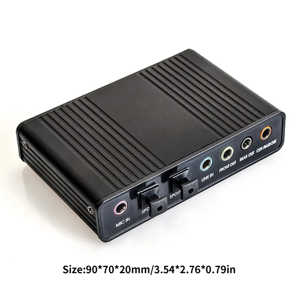 

External USB Sound Card 6 Channel 5.1Surround Adapter Audio Card USB 2.0 Optical S/PDIF Sound Card Adapter for PC Laptop Desktop