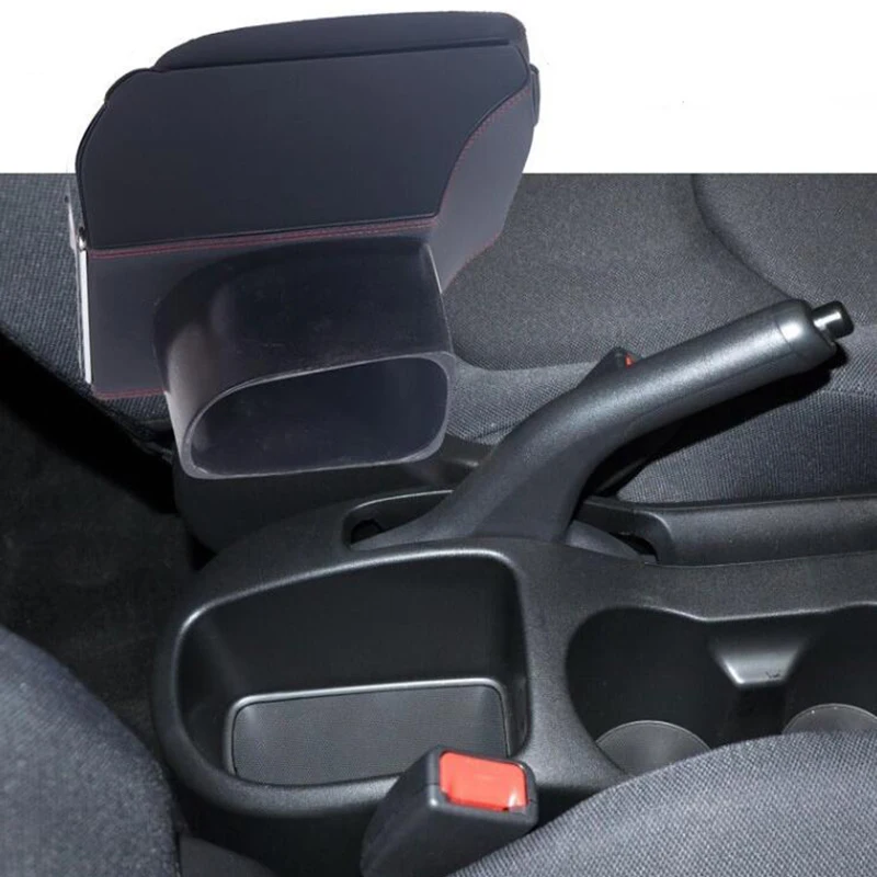 Для Kia Soul 2010 2011 2012 2013 Кожаные детали салона автомобиля Центральная консоль подлокотник коробка Авто подлокотники для хранения с USB
