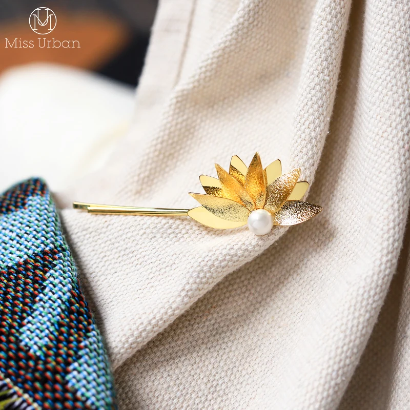 2021 Новое поступление Модные Акриловые жемчуг золото Цвет цветок заколка для