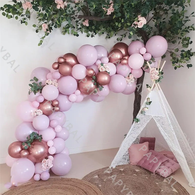 

73Pcs Rose Gold Latex Balloon Set Pink Purple Balloons Arch Garland Kit Birthday Party Wedding Background Decoration Supplies