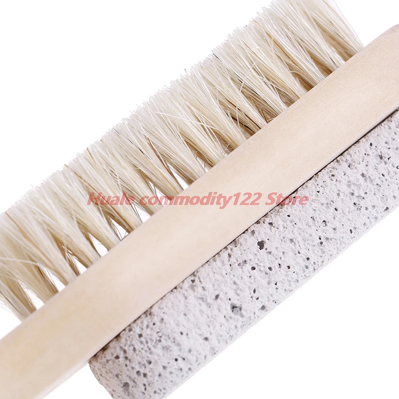 

New 2-in-1 Wood Foot Massage Brush Feet Exfoliating Remover Scrubber Tool Long Handle Bath Massage Brushes