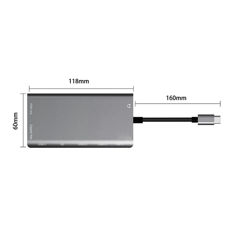 Usbc для Rj45 Lan 4K Hdmi Vga 2Usb 3 0 Sd слот карт 8 в 1 Type C адаптер концентратор Samsung Huawei Dex