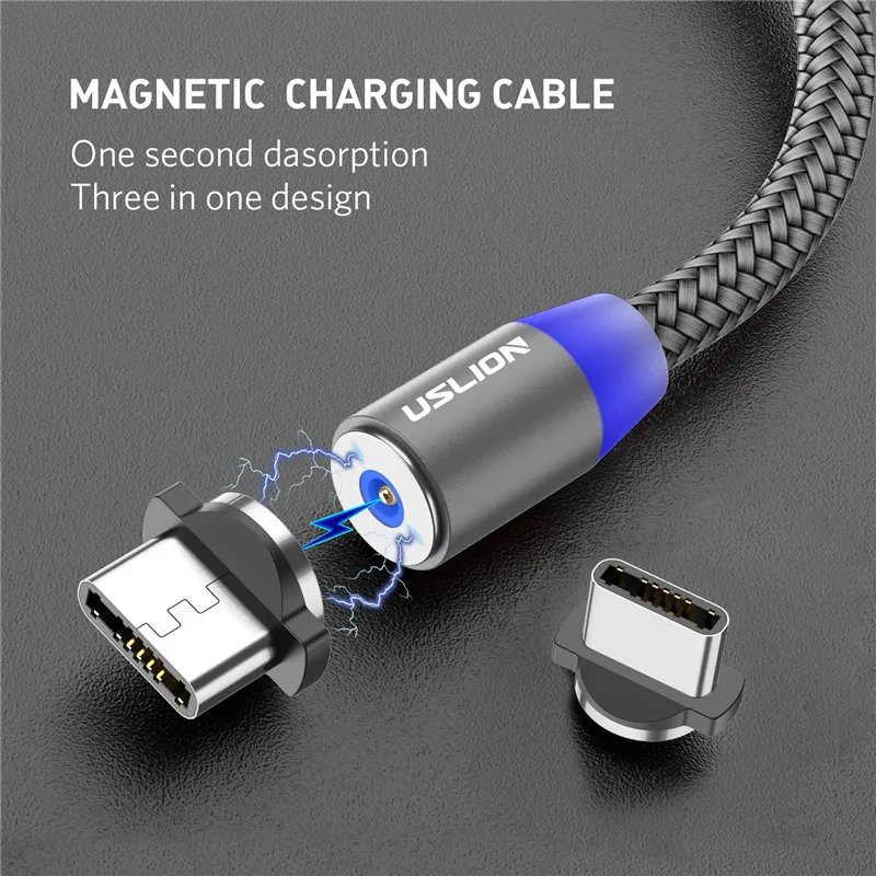 Магнитный кабель USB для быстрой зарядки кабель usb type C Магнитный кабель для зарядки данных Micro USB кабель для мобильного телефона USB шнур