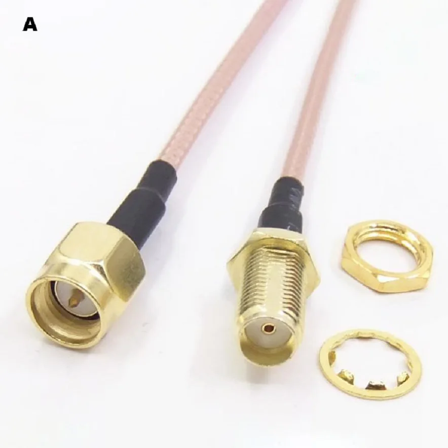 Соединительный кабель-удлинитель с SMA J «папа» на SMA K «мама», кабель Coaxia RG316,10 см, 15 см, 20 см, 25 см, 30 см, 40 см