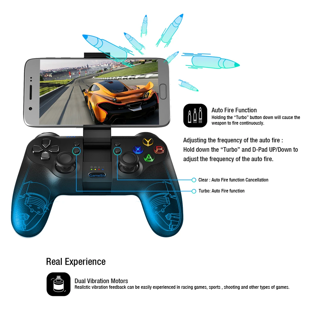 Беспроводной Bluetooth геймпад GameSir T1s мобильный игровой контроллер для Android / Windows PC