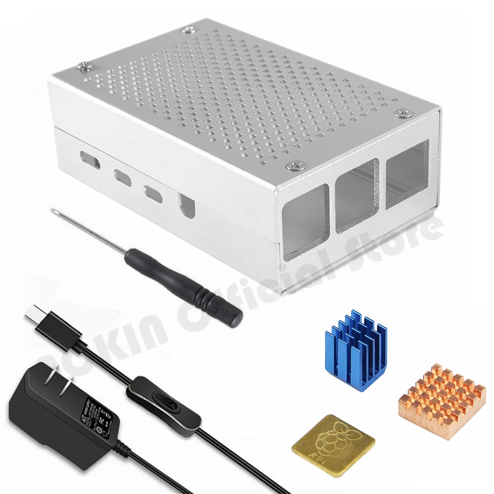 

Алюминиевый Чехол для Raspberry Pi 4 3, металлический чехол + винты + Корпус радиатора для фотоэлементов 3B + чехол