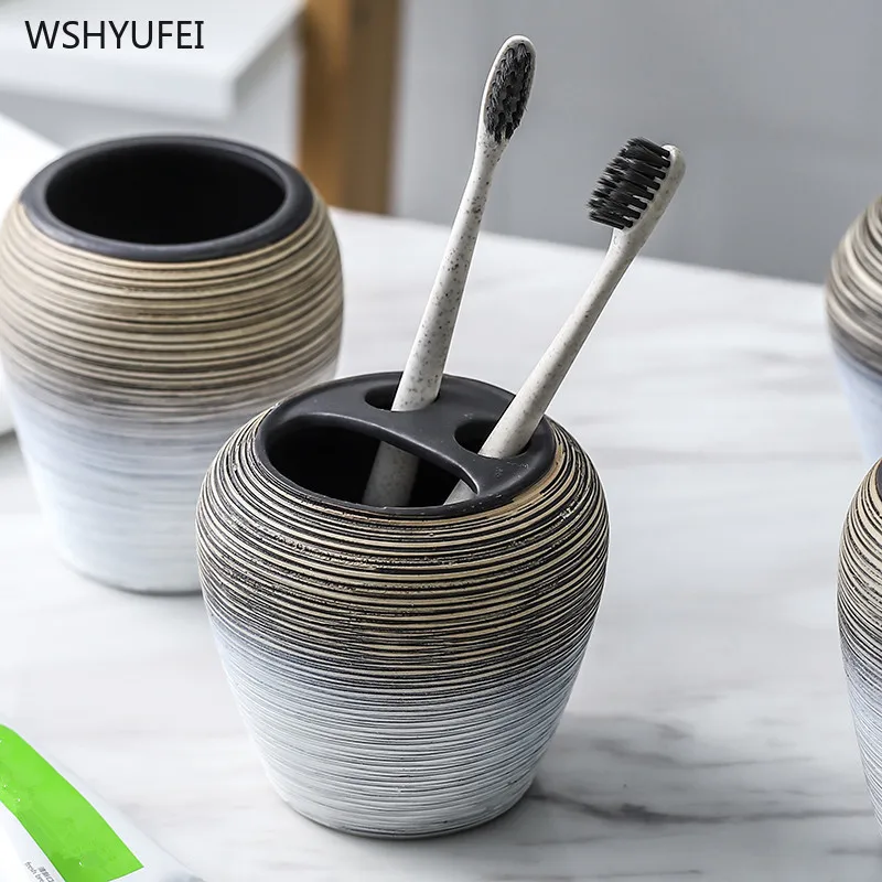 

Ceramic Retro Bathroom Accessories Set Baby Bottle Mouthwash Cup Soap Toothbrush Hold Toilet Tools Household Supplies