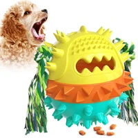 newest treat dispensing dog toy ball food dispenser squeak smart doggie interactives chew toys