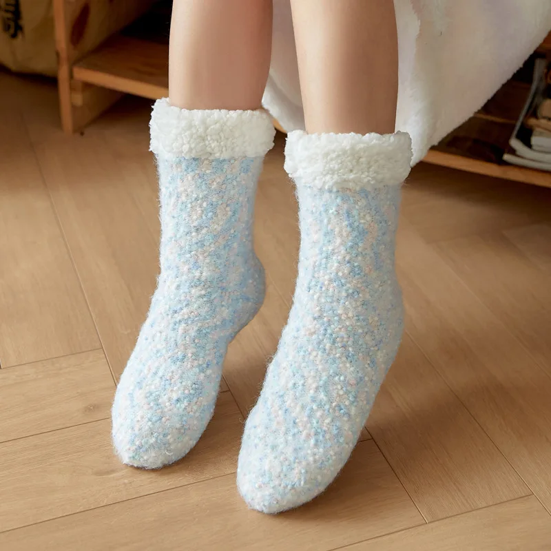

Room Snow Sleeping Carpet Socks women Autumn and Winter Home Warm Inner Velvet Slippers Socks Ladies cute socks skarpety damskie