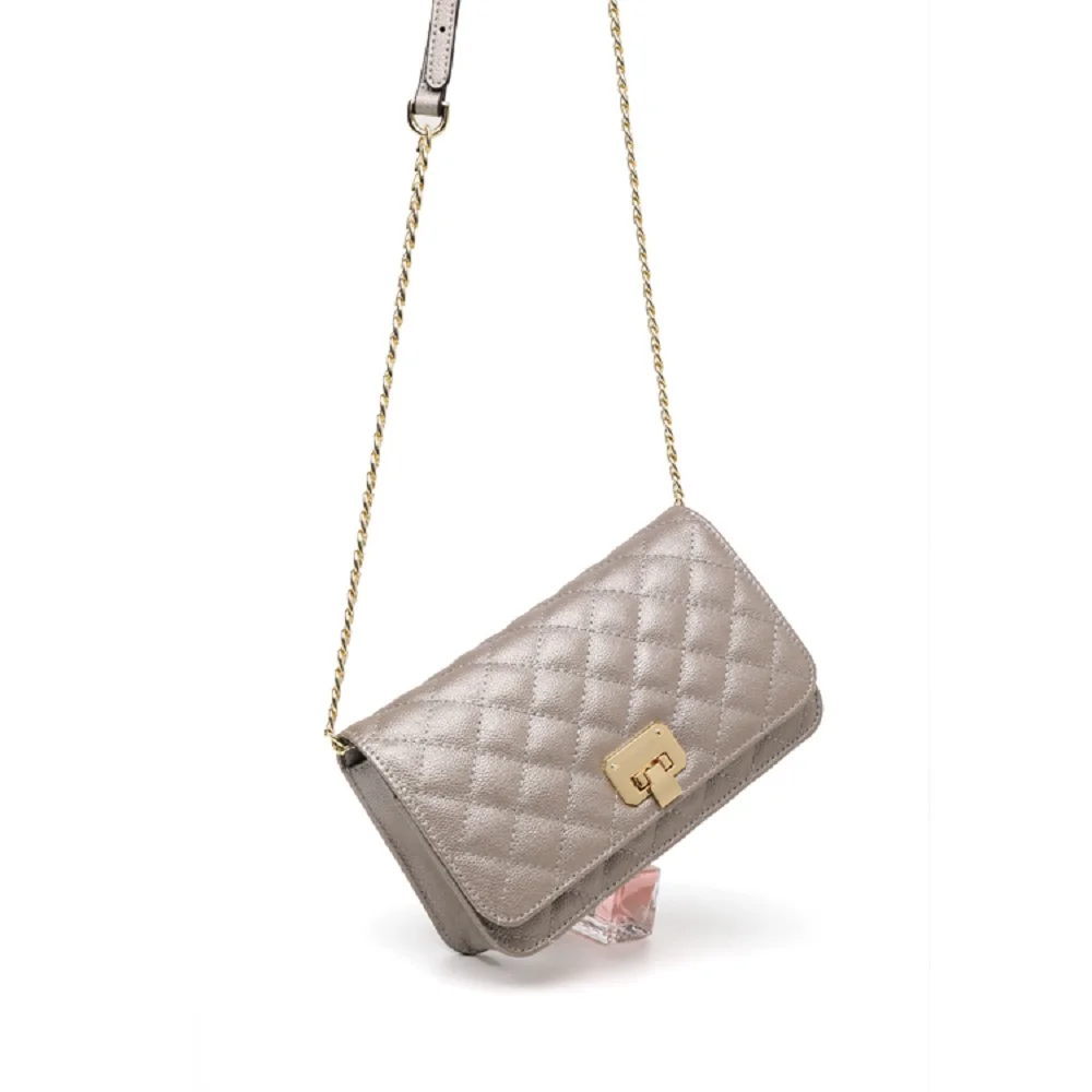 Натуральная кожа Женская Популярная Роскошная Брендовая женская сумка ромб на