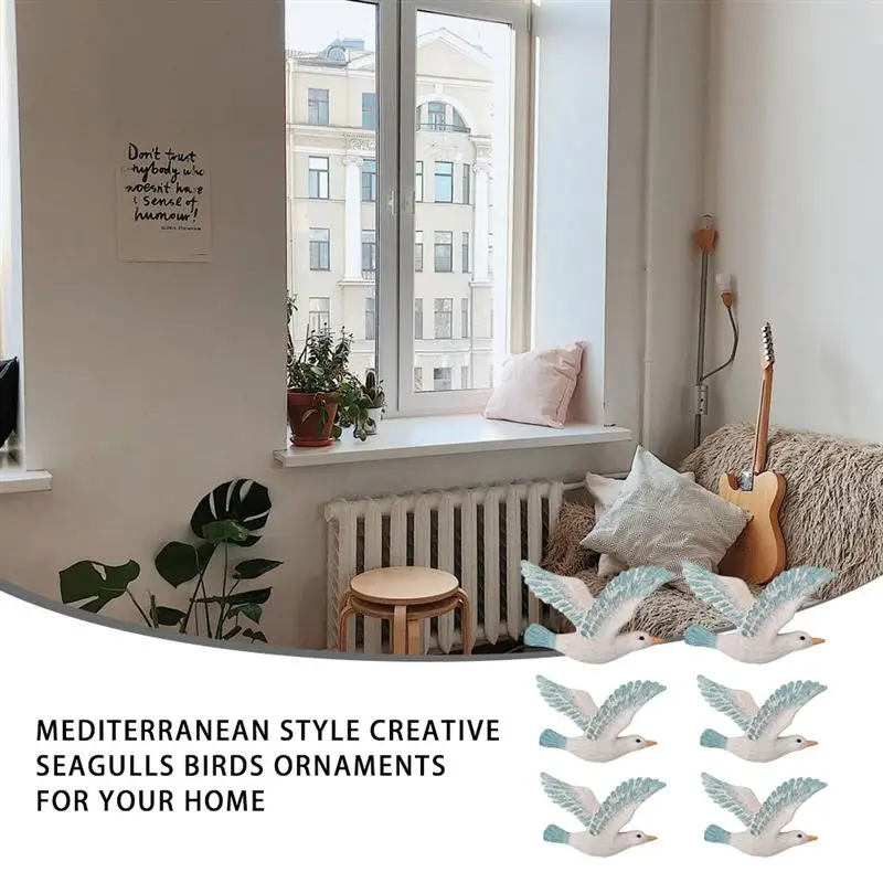 

6Pcs Mediterranean Style Wall Hanging Decoration Seagulls Birds Ornament Home Wall Photo Wall Seagull Partner Decoration